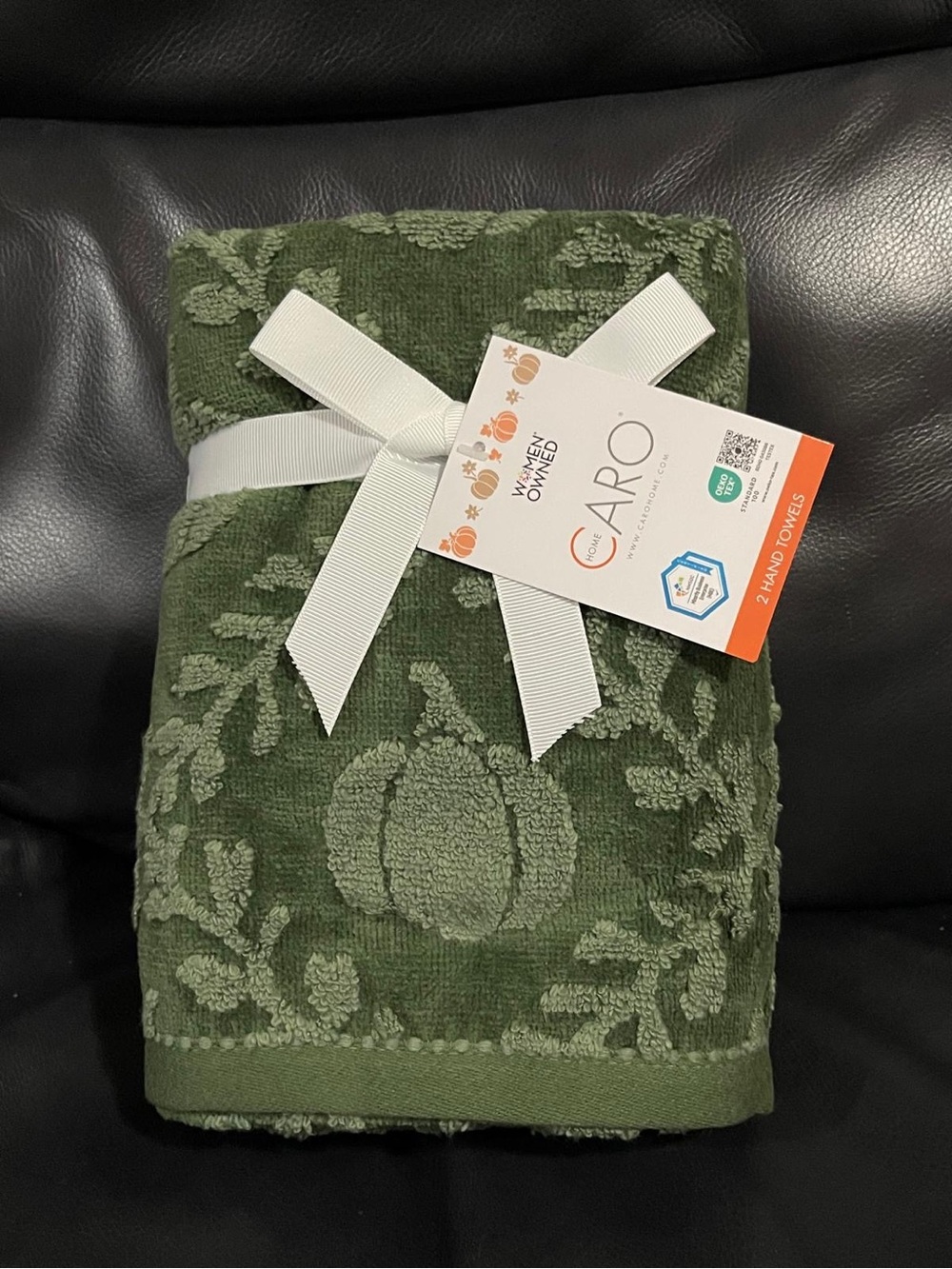 Thanksgiving CARO HOME Pumpkin Cottage Hand Towels 2 Thanksgiving Pumpkin Towel